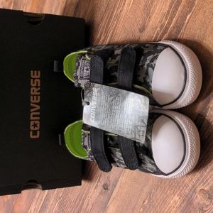 Black and gray camo Converse